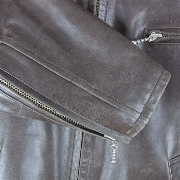 AVIREX アヴィレックス 611129 シングル レザー ライダース レザー ジャケット ダークブラウン系 M【中古】