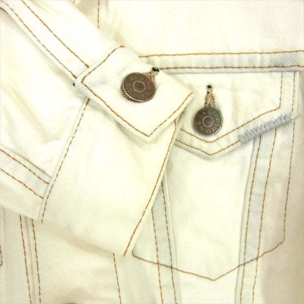 サージ 日本製 ホワイト ステッチ コットン レディース デニムジャケット ホワイト系 ホワイト系 36【中古】