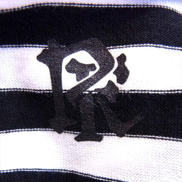 エフアールティー 半袖 プリント ボーダー Tシャツ 黒×白 黒×白 M【新古品】【未使用】【中古】