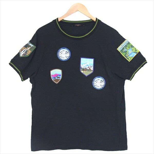 LOUIS VUITTON ルイ・ヴィトン 18AW National Parks Patches ナショナル パーク パッチ 半袖 Tシャツ 黒系  S【中古】