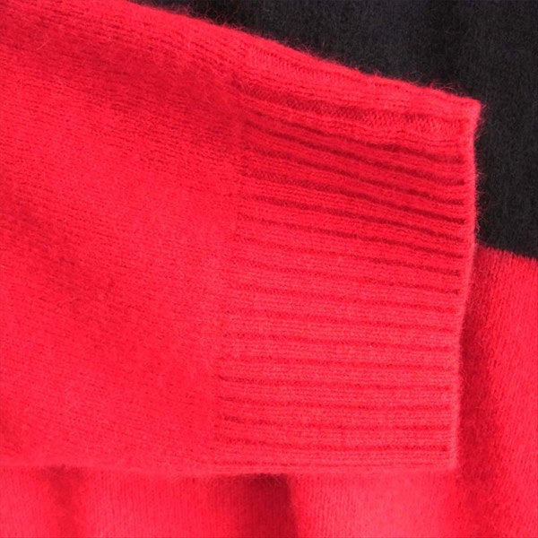 HYSTERIC GLAMOUR ヒステリックグラマー 02183NS10 ラクーン ボーダー ウール ニット 赤×黒 赤×黒 L【中古】