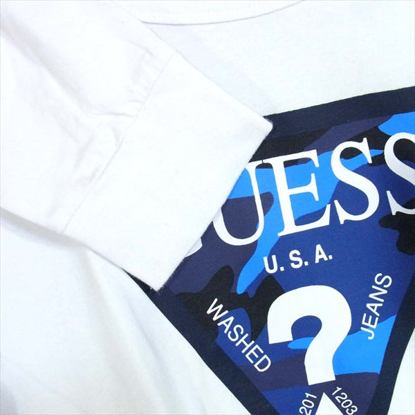 SOPH ソフ GUESS ゲス 17SS ロゴ プリント クルーネック ロングスリーブ 長袖Tシャツ カモ柄 Tシャツ 白系 白系 M【中古】