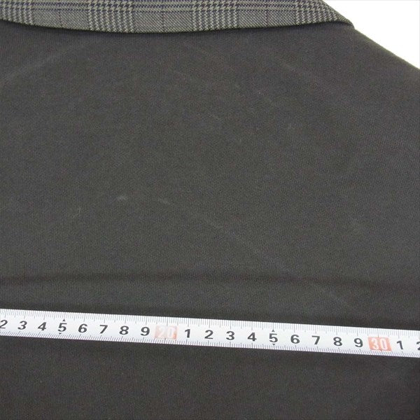 UNDERCOVER アンダーカバー 19SS UCW4104 袖レザー チェック テーラード ジャケット グレー系 1【極上美品】【中古】