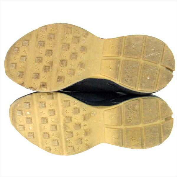 GUCCI グッチ 523609 RHYTON ロゴ レザースニーカー イタリア製 レザー 033 スニーカー ブラック系 8【中古】