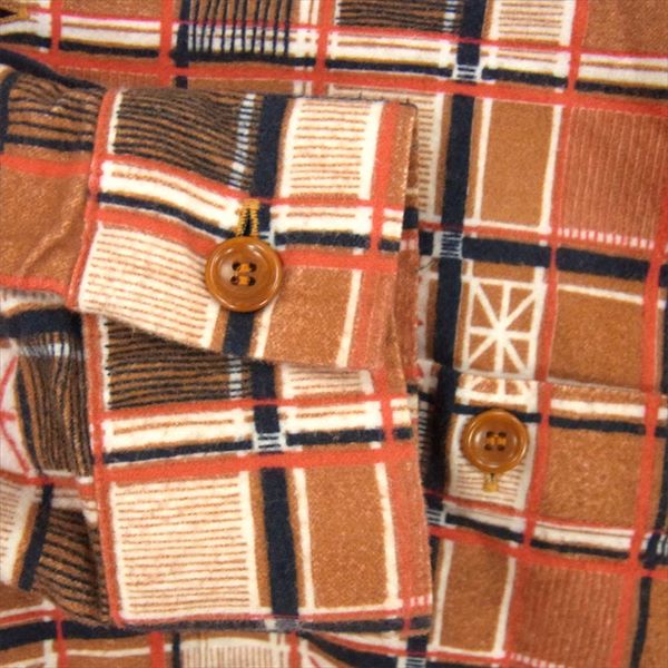 TENDERLOIN テンダーロイン 15AW T-PRINT FLANNEL SHT プリント フランネル 長袖シャツ ブラウン系 ブラウン系 S【美品】【中古】