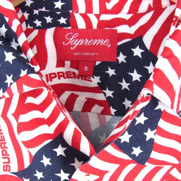 Supreme flags rayon s/s shirt XL red