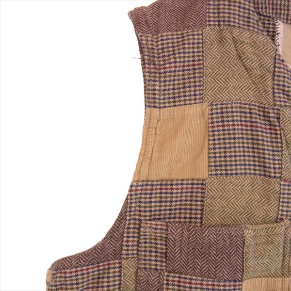 SUGAR CANE シュガーケーン SC11834 メンズ パッチワーク ベスト ジレ ブラウン系 ブラウン系 38【中古】