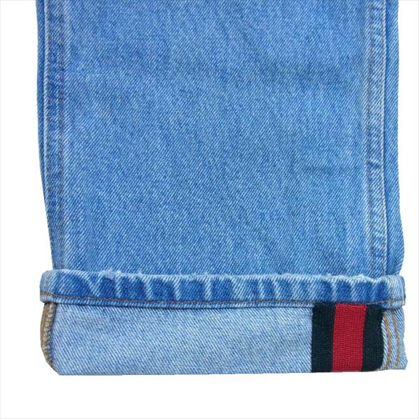 GUCCI グッチ 国内正規品 430368 XR606 ウェブ付き テーパード デニムパンツ デニム パンツ ブルー系 34【中古】