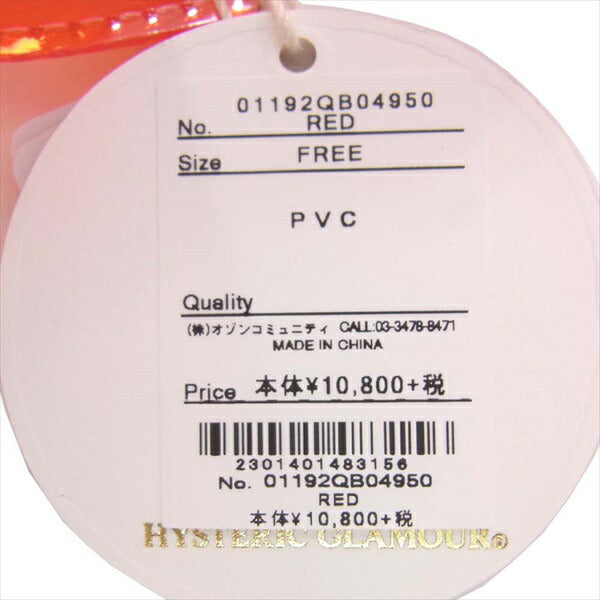 HYSTERIC GLAMOUR ヒステリックグラマー 01192QB04 HYSTERIC HITS トートバッグ レッド系 FREE【新古品】【未使用】【中古】