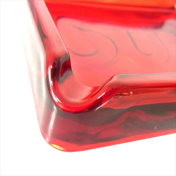 Supreme シュプリーム Debossed Glass Ashtray 灰皿 クリア レッド系 レッド系【新古品】【未使用】【中古】