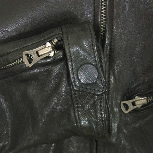 sage de cret サージュデクレ シープレザー シングル ライダース レザー ジャケット ブラック系 ブラック系 S【中古】