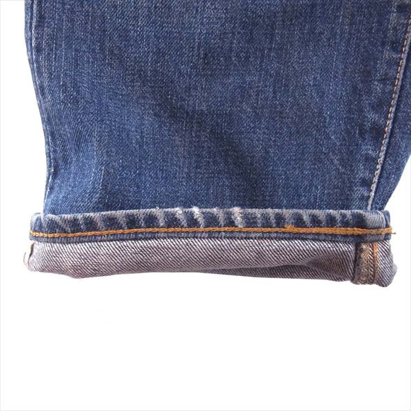 EVISU エヴィス Lot2000 ボタンフライ ストレート デニム パンツ インディゴブルー系 30X35【中古】