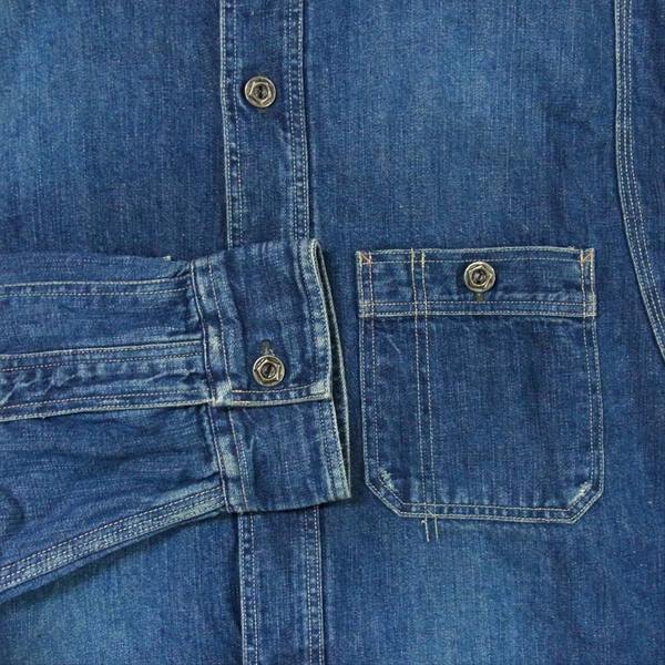 RRL ダブルアールエル WW1A6BG コットン リネン 中国製 デニムシャツ インディゴブルー系 M【中古】