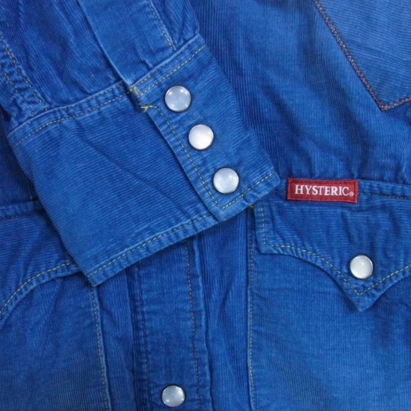 HYSTERIC GLAMOUR ヒステリックグラマー 0253AH07 コーデュロイ ウエスタン 長袖 シャツ 長袖シャツ 青系 M【中古】