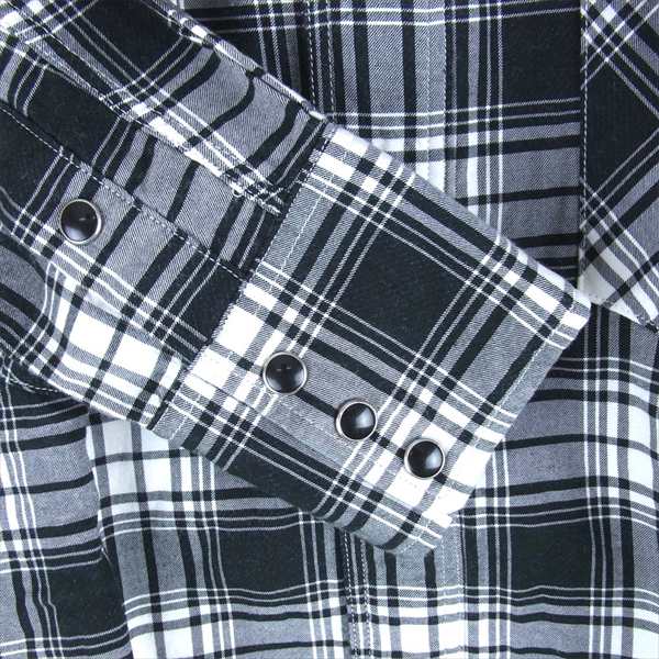 nonnative ノンネイティブ NN-S2814 RANCHER SHIRT C/P MINI PLAID CHECK OVERDYED チェック柄 バンドカラー 長袖シャツ ブラック系 0【中古】