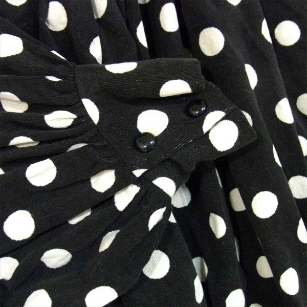 BOHEMIANS ボヘミアンズ ポルカドット コーデュロイ ハイネック ブラウス レディース 長袖シャツ 黒系 黒系 1【中古】