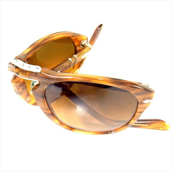 Persol ペルソール 714 ティアドロップ 折り畳み コンパクト サングラス ブラウン系 54□21 140【中古】