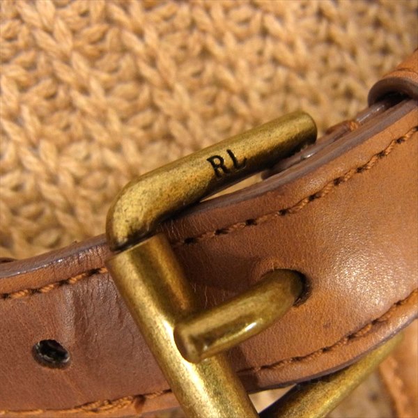 RALPH LAUREN ラルフローレン 国内正規品 0162894LSJK 牛革 レザー ベルト カーディガン レディース ニット ベージュ系 ベージュ系 M【中古】