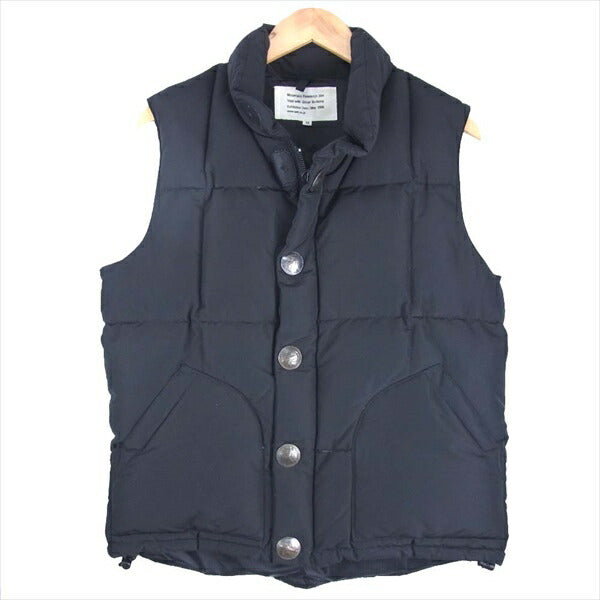 MOUNTAIN RESEARCH マウンテンリサーチ MTR-004 Vest with Silver Buttons コンチョボタン ナイロン  ダウン ベスト ジレ ブラック系 M【中古】
