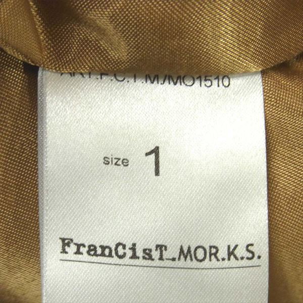 FranCisT_MOR.K.S. フランシストモークス 襟ウール 切替 スカルボタン ベスト ジレ グレー系 グレー系 1【美品】【中古】