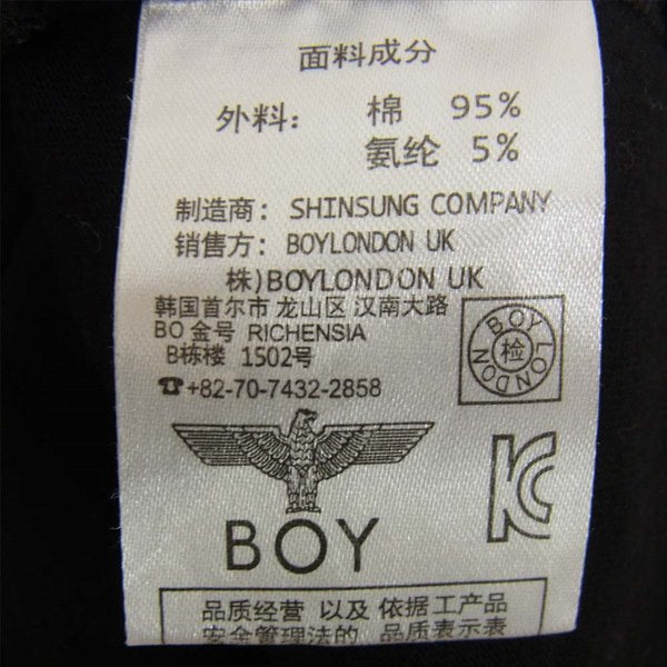 ボーイロンドン チェーン 胸ロゴ プリント 半袖 クルーネック Tシャツ ブラック系 ブラック系 XL【中古】