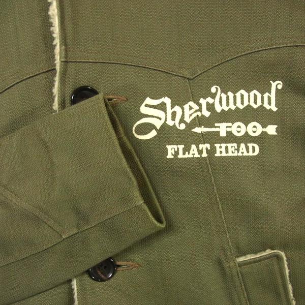 THE FLAT HEAD ザフラットヘッド LOT DBR-55 ランチ ジャケット カーキ(オリーブグリーン)系 36【中古】