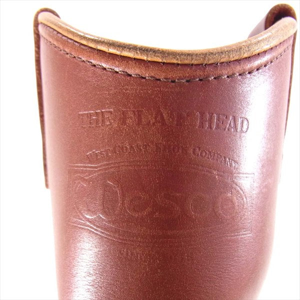 THE FLAT HEAD ザフラットヘッド ウエスコ WESCO スエード レザー ウエスタンボス ペコスブーツ ベージュ×ブラウン 7E【中古】