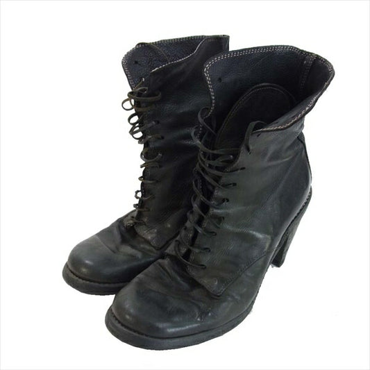 GUIDI グイディ レザー レースアップ ヒールブーツ レディース ブーツ 37【中古】
