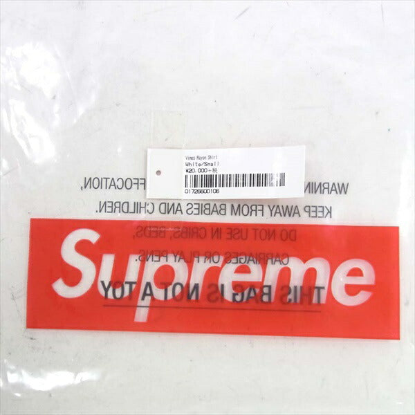 Supreme シュプリーム 19SS Vine Rayon Shirt 総柄 レーヨン シャツ 長袖シャツ 白 S【新古品】【未使用】【中古】