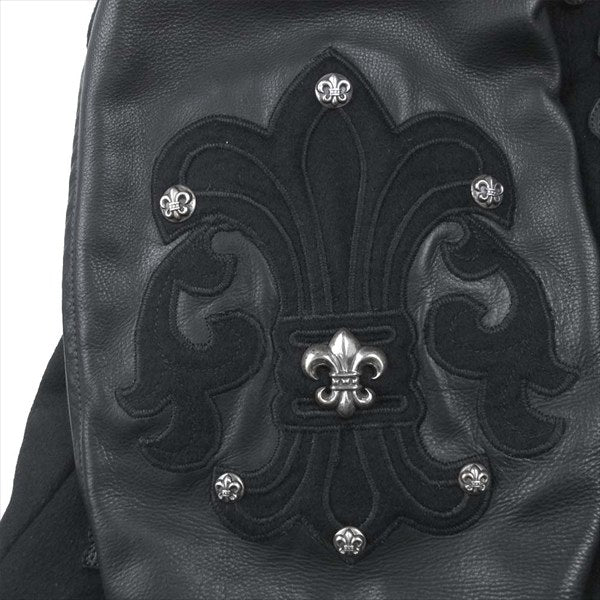 CHROME HEARTS クロムハーツ(原本無) クロスボタン レターマン スタジャン ジャケット ブラック系 S【中古】