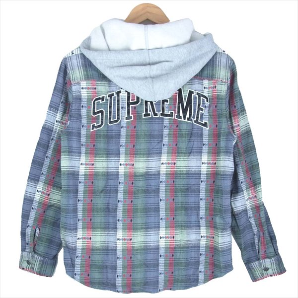 Supreme シュプリーム 18AW Hooded Jacquard Flannel Shirt フランネル ...
