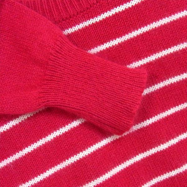 DRIES VAN NOTEN ドリスヴァンノッテン アンゴラ ウール アルパカ ボーダー レディース ニット ピンク系 S【中古】