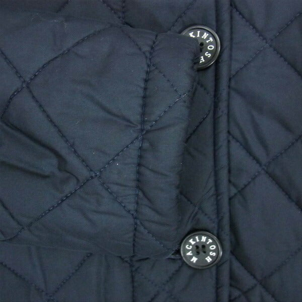 Mackintosh マッキントッシュ キルティング 裏ボア スコットランド製 レディース コート ネイビー系 36【中古】