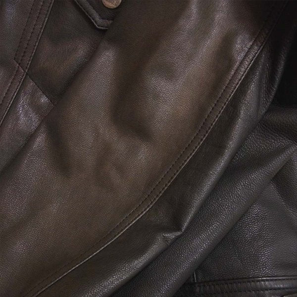 RUDE GALLERY ルードギャラリー GOAT SKIN ゴートスキン レザー ジャケット ボタン刻印 レザー ジャケット 黒系 M【中古】