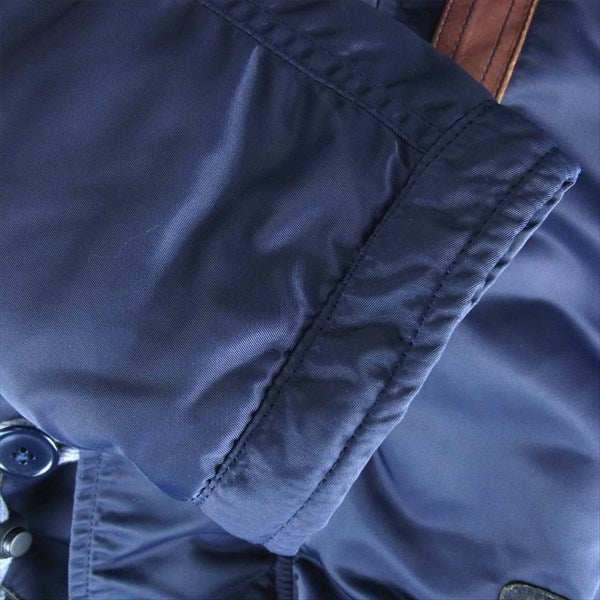 MIRROR OF Shinzone ミラーオブシンゾーン 12AMSC005 N-3B ファー付き ナイロン フライト ジャケット ネイビー系 36【中古】