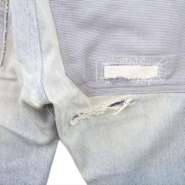 BLUE BLUE ブルーブルー ジップフライ ダメージ リペア加工 デニム パンツ インディゴブルー系 32【中古】