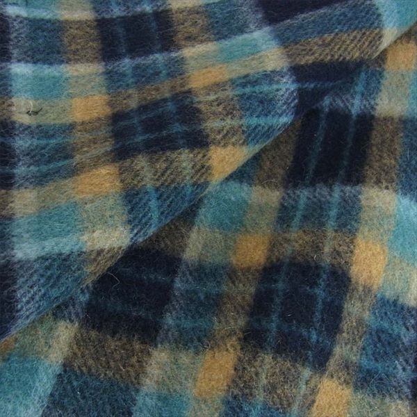 nonnative ノンネイティブ チェック ストール 大判 日本製 マフラー ブルー系【美品】【中古】