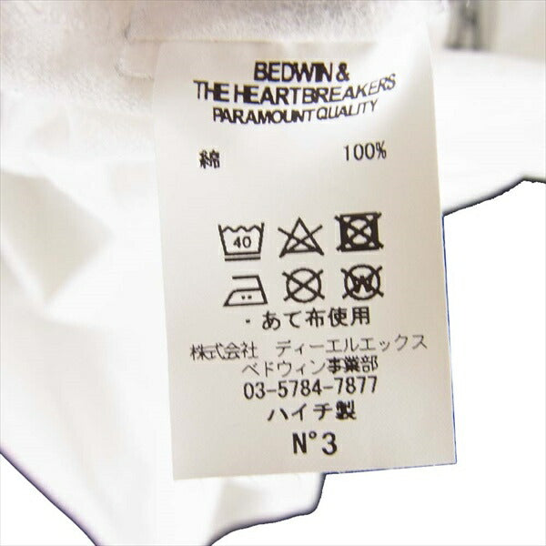 BEDWIN & THE HEARTBREAKERS ベドウィンアンドザハートブレイカーズ グラフィック プリント Tシャツ 半袖シャツ 白系 no.3【中古】