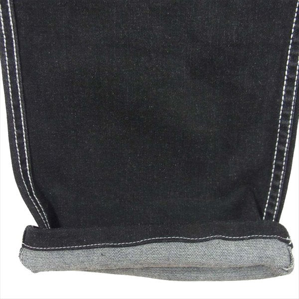 663532 ルーニーテューンズ ストレート 刺繍 デニム パンツ ブラック系 88【美品】【中古】