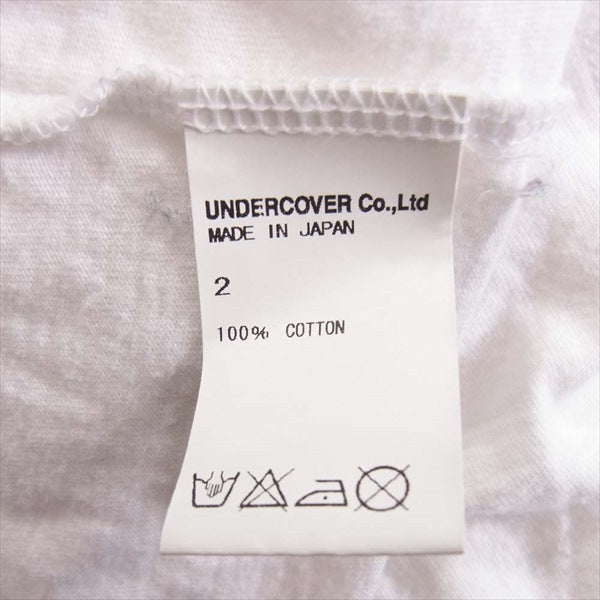 UNDERCOVER アンダーカバー Chaos プリント 半袖 メンズ コットン 日本製 Tシャツ 白系 2【中古】