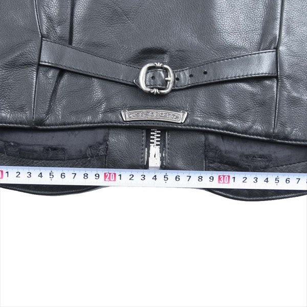 CHROME HEARTS クロムハーツ(原本無) ダガージップ ガンスリンガー レザー ベスト ジレ ブラック系 M【中古】