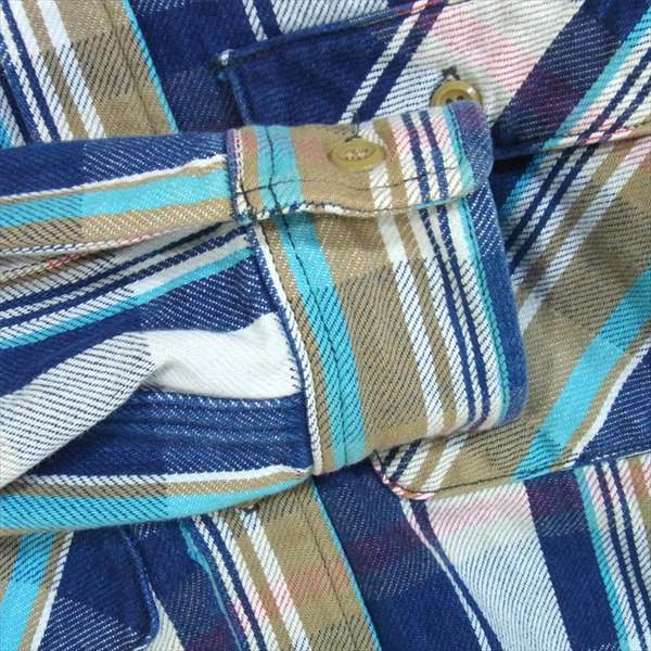 JELADO ジェラード 10周年記念 コットン レギュラーカラー チェックネルシャツ シャツ ブルー系 13【美品】【中古】