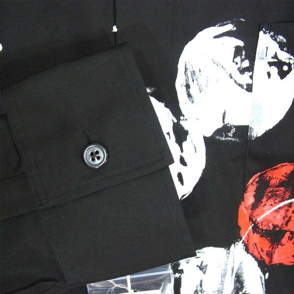 Yohji Yamamoto ヨウジヤマモト UB-B56-084 S'YTE 100/2 Broad Splash Paint Processing Shirt ブロード スプラッシュペイント 長袖シャツ 黒系 4【新古品】【未使用】【中古】
