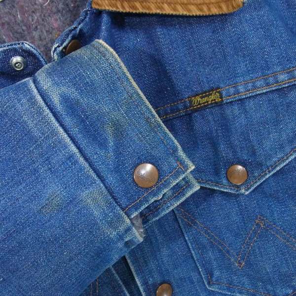 Wrangler ラングラー USA製 裏地ブランケット デニム ジャケット Gジャン デニム ジャケット インディゴブルー系 表記無【中古】