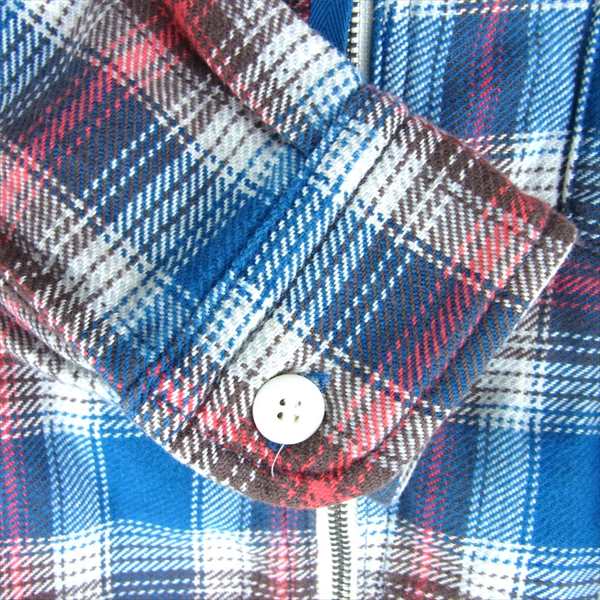 HYSTERIC GLAMOUR ヒステリックグラマー 0104AH01 ネルチェック ジップ パーカー レディース パーカー ブルー系 FREE【中古】