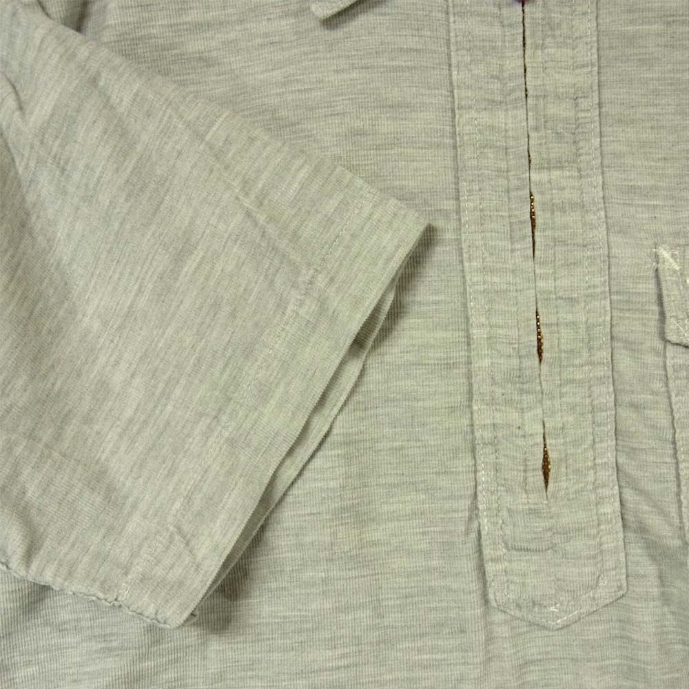 POST OVERALLS ポストオーバーオールズ プルオーバー ジップ 半袖シャツ グレー系 L【中古】