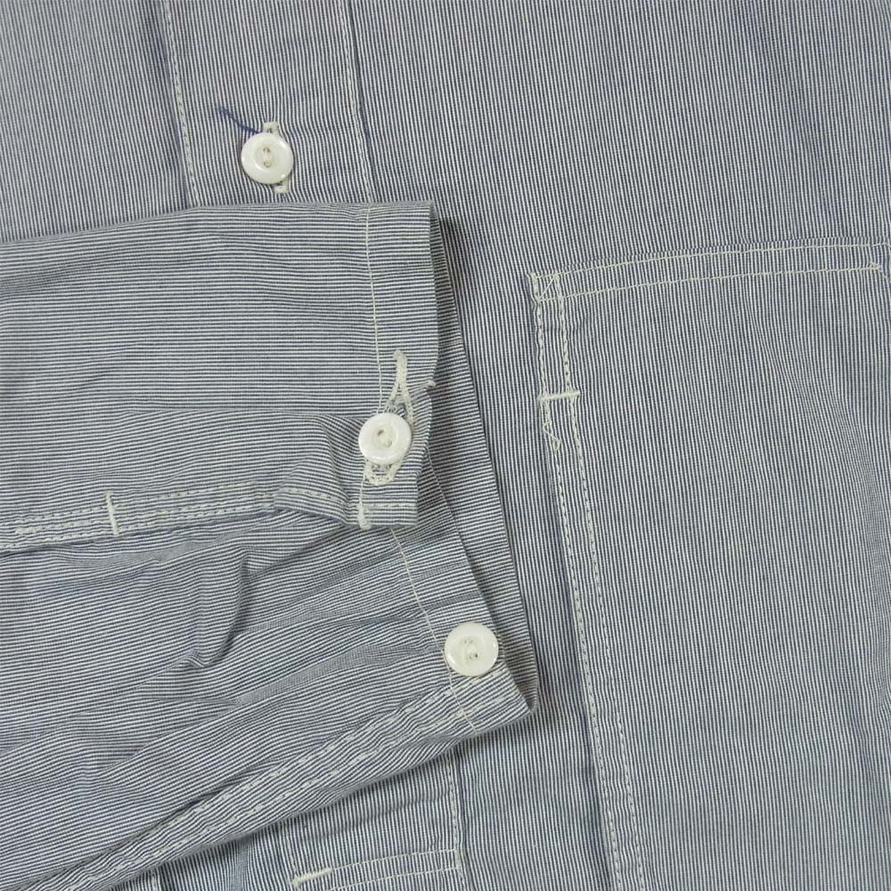 POST OVERALLS ポストオーバーオールズ プルオーバー ストライプ 長袖シャツ グレー系 L【中古】