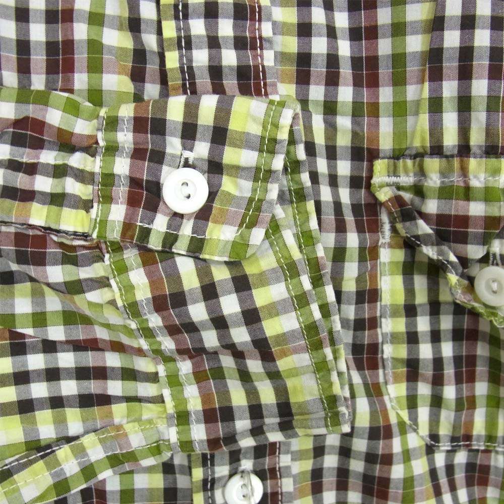 POST OVERALLS ポストオーバーオールズ コットン チャック 長袖シャツ グリーン系 L【中古】