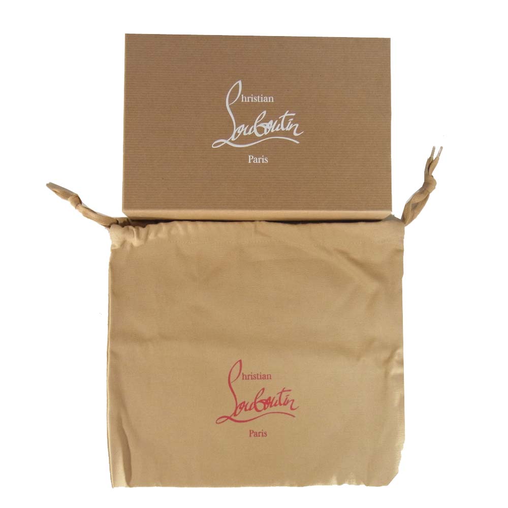 Christian Louboutin クリスチャンルブタン 1185059 パネトーネ スタッズ付 ラウンドファスナー BLACK/GOLD【中古】