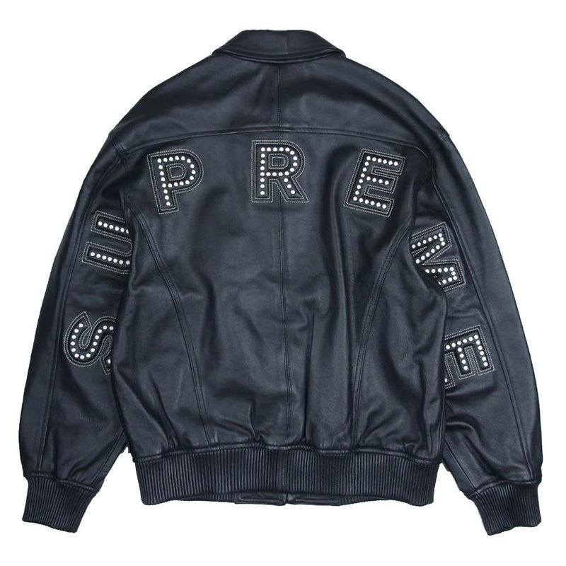 Supreme シュプリーム 18ss Studded Arc Logo Leather Jacket スタッズ